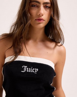Juicy Couture Black Contrast Applique Terry Bandeau Τοπ