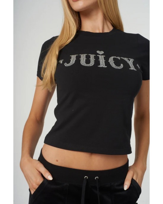 Juicy Couture Rodeo Black Diamante Fitted T-shirt Μπλούζα