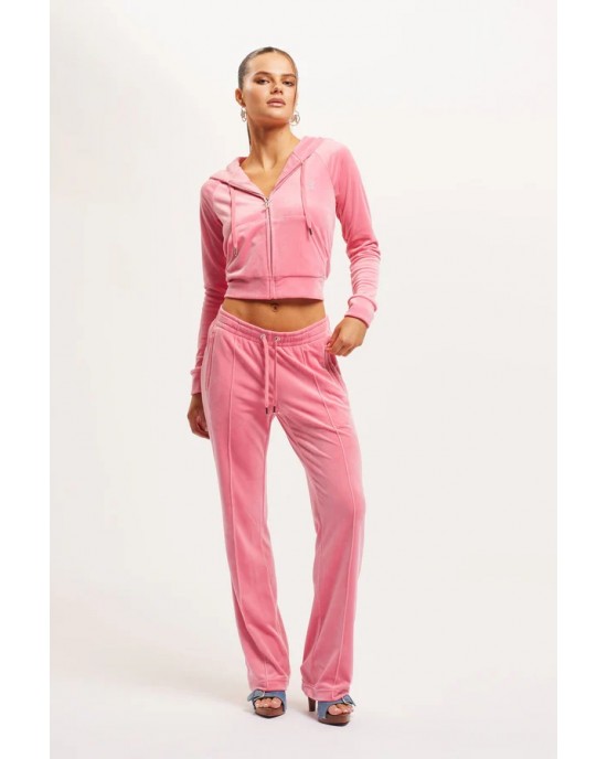 Juicy Couture Pink Lemonade Madison Diamante Velour Zip-Through Ζακέτα Φόρμας