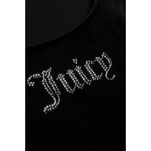 Juicy Couture Camina Classic Velour Diamante Corset Black Μπλούζα