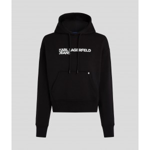 Karl Lagerfeld Logo Black Φούτερ Με Κουκούλα