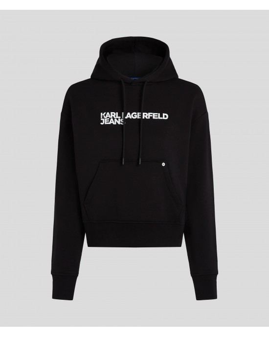 Karl Lagerfeld Logo Black Φούτερ Με Κουκούλα Karl Lagerfeld Logo Black Φούτερ Με Κουκούλα
