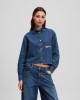 Karl Lagerfeld Boxy Denim Washed Dark Blue Πουκάμισο
