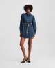 Karl Lagerfeld Puff-Sleeved Denim Washed Dark Blue Φόρεμα