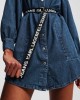 Karl Lagerfeld Puff-Sleeved Denim Washed Dark Blue Φόρεμα