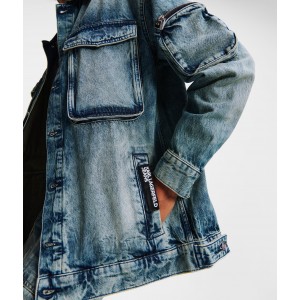 Karl Lagerfeld Utility Denim Tinted Visual Washed Blue Τζάκετ