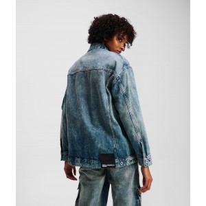 Karl Lagerfeld Utility Denim Tinted Visual Washed Blue Τζάκετ
