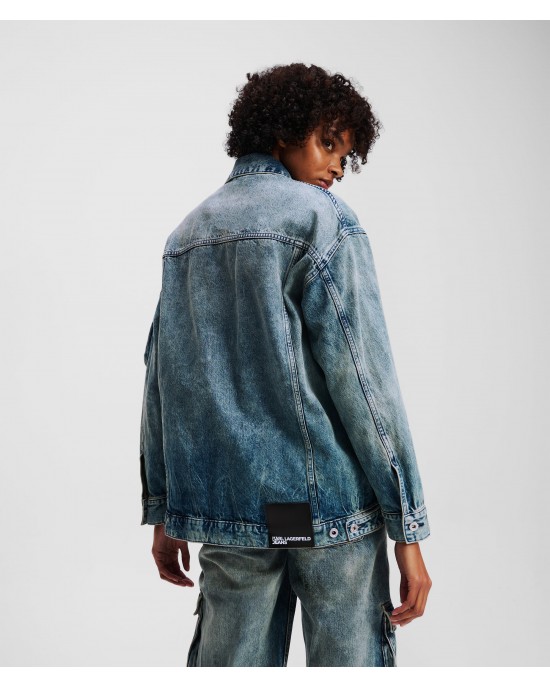 Karl Lagerfeld Utility Denim Tinted Visual Washed Blue Τζάκετ
