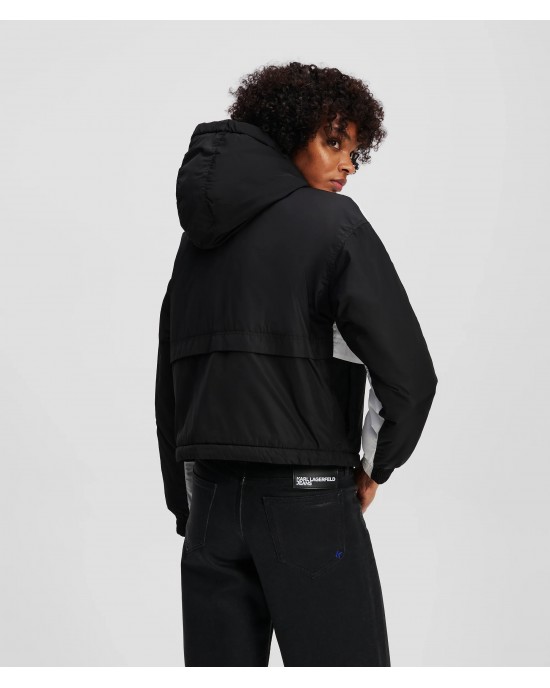 Karl Lagerfeld Blocked Padded Black/White Μπουφάν