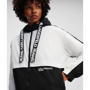 Karl Lagerfeld Blocked Padded Black/White Μπουφάν