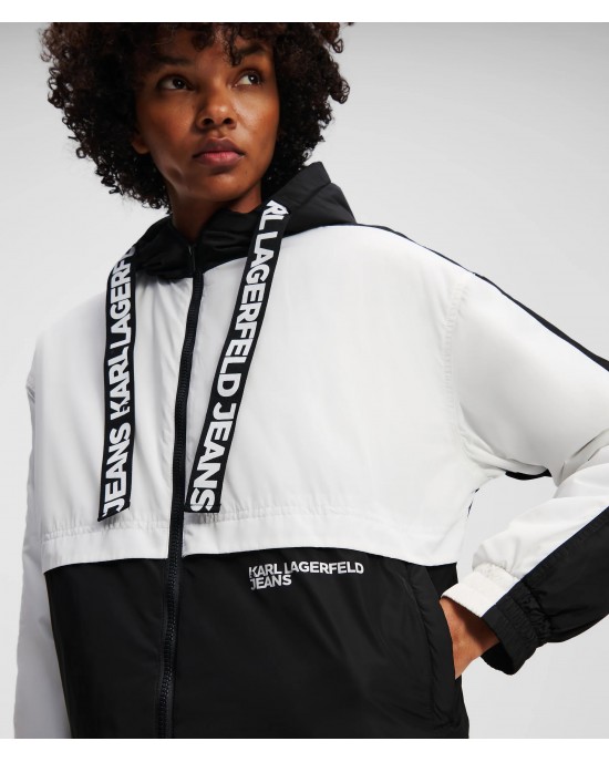 Karl Lagerfeld Blocked Padded Black/White Μπουφάν