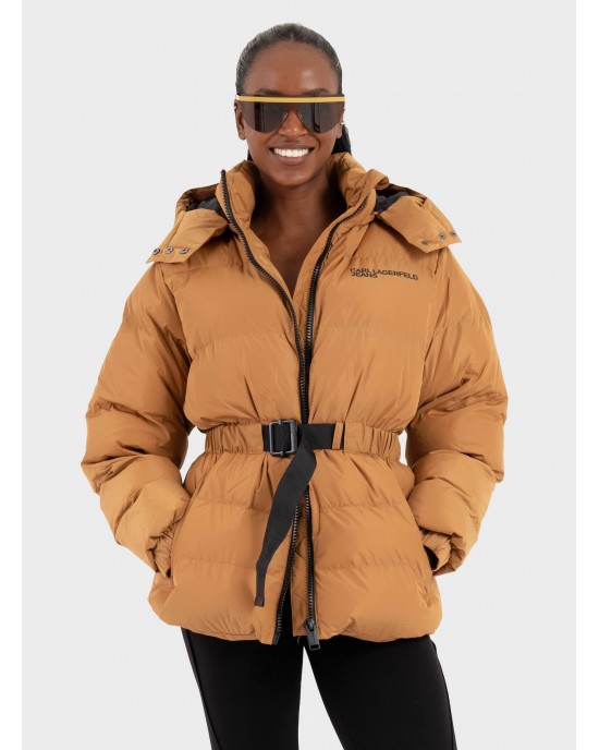 Karl Lagerfeld Belted Puffer Chipmunk Μπουφάν