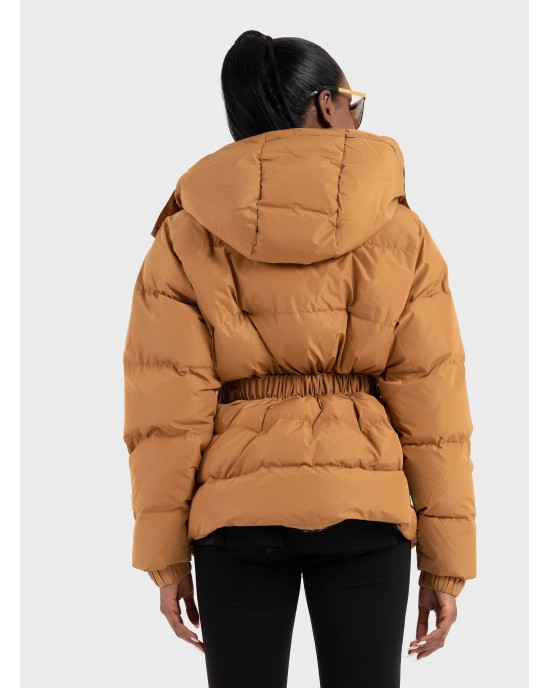 Karl Lagerfeld Belted Puffer Chipmunk Μπουφάν