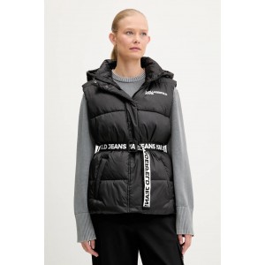 Karl Lagerfeld Belted Puffer Vest Black Μπουφάν