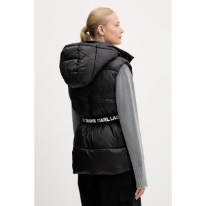 Karl Lagerfeld Belted Puffer Vest Black Μπουφάν