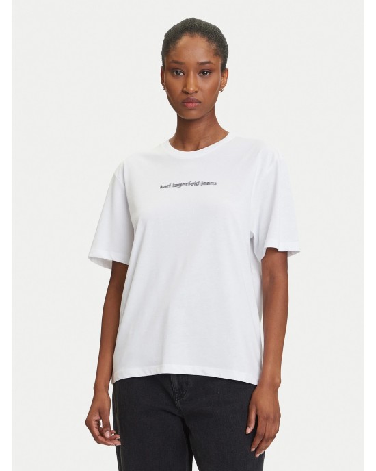 Karl Lagerfeld Blurred Logo T-Shirt White Μπλούζα