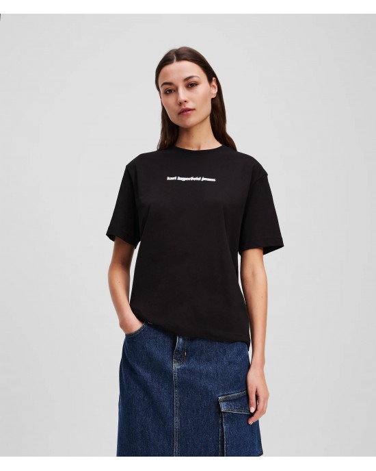 Karl Lagerfeld Blurred Logo T-Shirt Black Μπλούζα