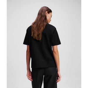 Karl Lagerfeld Floral Print T-Shirt  Black Μπλούζα