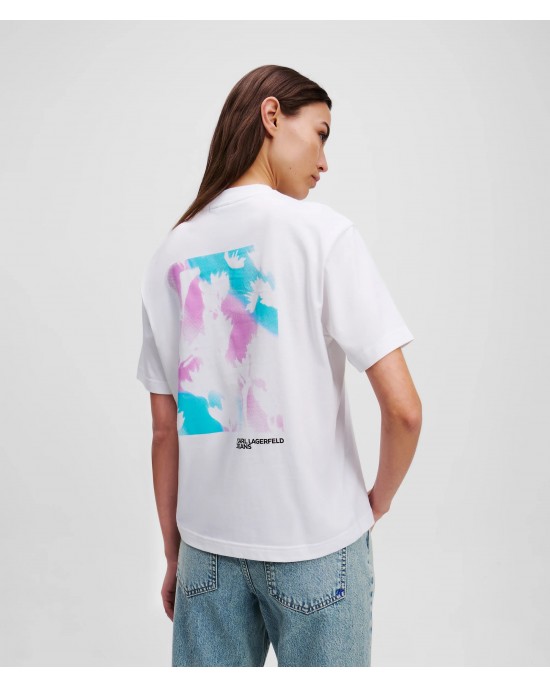 Karl Lagerfeld Floral Print T-Shirt White Μπλούζα