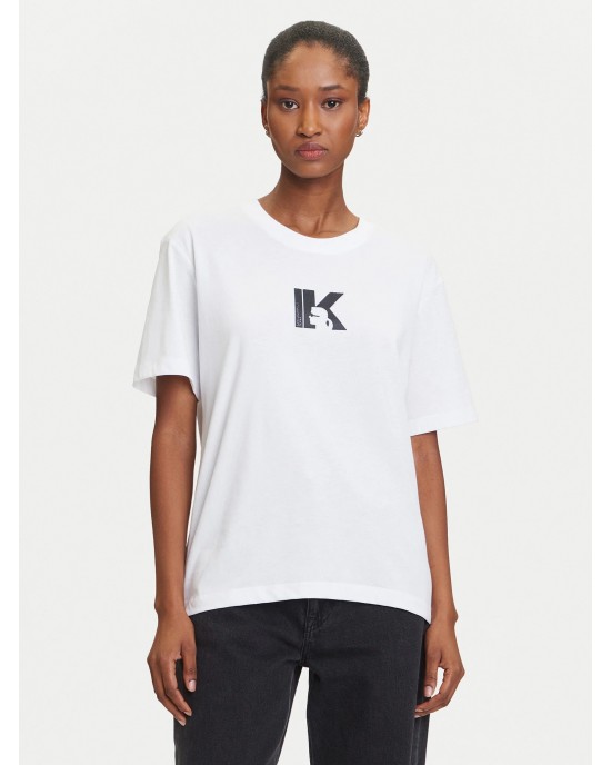 Karl Lagerfeld Regular Fit K Logo Tee White Μπλούζα