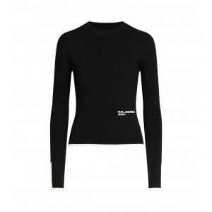 Karl Lagerfeld Black Ribbed Πουλόβερ