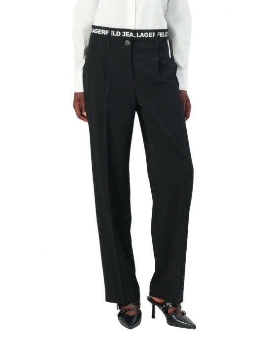 Karl Lagerfeld Logo Waistband Black Παντελόνι Karl Lagerfeld Logo Waistband Black Παντελόνι