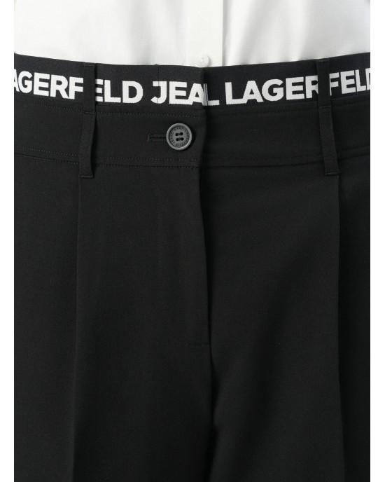 Karl Lagerfeld Logo Waistband Black Παντελόνι Karl Lagerfeld Logo Waistband Black Παντελόνι