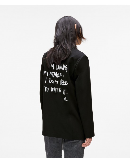 Karl Lagerfeld Karl Quote Black Σακάκι Karl Lagerfeld Karl Quote Black Σακάκι