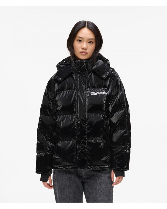 Karl Lagerfeld Shiny Puffer Black Μπουφάν