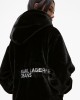 Karl Lagerfeld Faux Fur Black Τζάκετ Με Κουκούλα Karl Lagerfeld Faux Fur Black Τζάκετ Με Κουκούλα