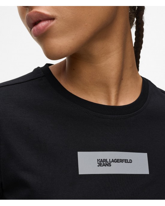 Karl Lagerfeld Reflective Logo T-shirt Black Μπλούζα