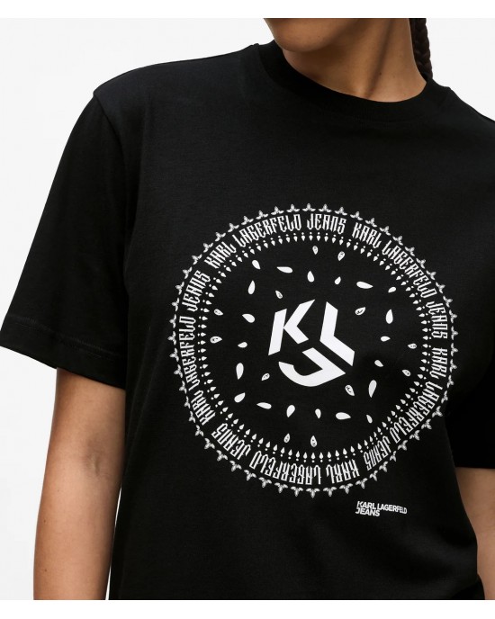Karl Lagerfeld Bandana Logo T-shirt Black Μπλούζα Karl Lagerfeld Bandana Logo T-shirt Black Μπλούζα