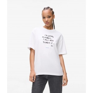 Karl Lagerfeld Relaxed Karl Quote T-shirt White Μπλούζα