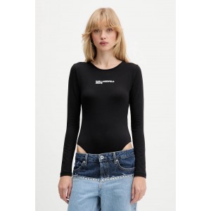 Karl Lagerfeld Bodysuit Crew Neck Black Μπλούζα Karl Lagerfeld Bodysuit Crew Neck Black Μπλούζα