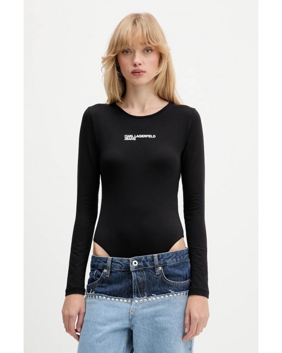 Karl Lagerfeld Bodysuit Crew Neck Black Μπλούζα