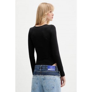 Karl Lagerfeld Bodysuit Crew Neck Black Μπλούζα Karl Lagerfeld Bodysuit Crew Neck Black Μπλούζα