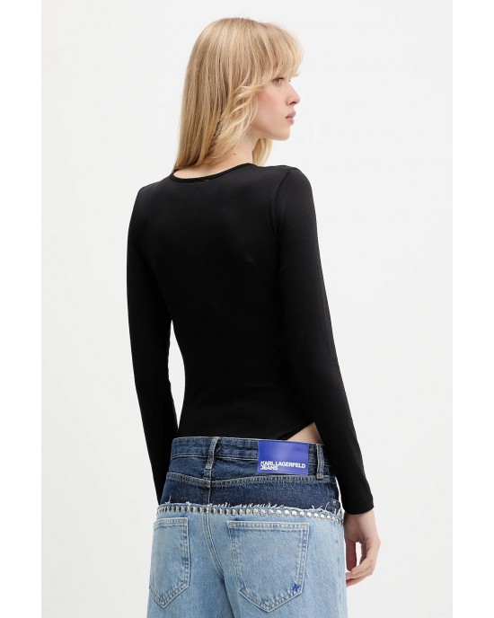 Karl Lagerfeld Bodysuit Crew Neck Black Μπλούζα