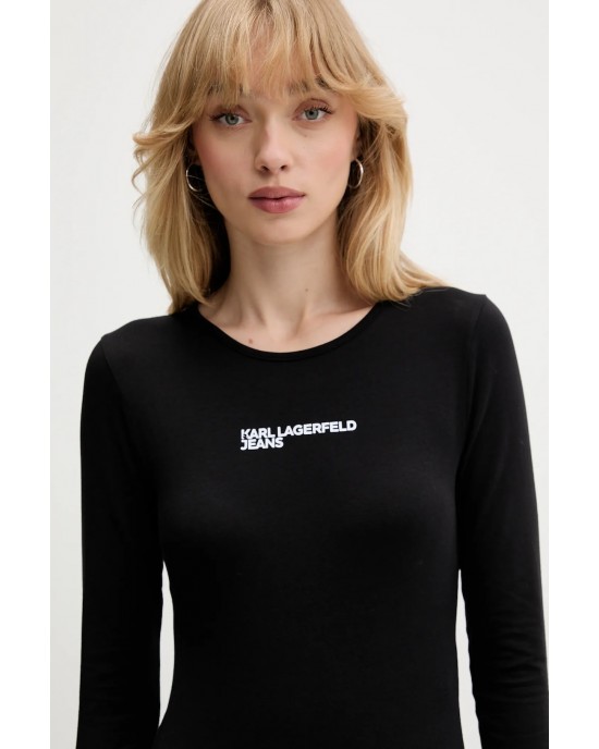 Karl Lagerfeld Bodysuit Crew Neck Black Μπλούζα