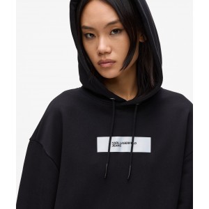 Karl Lagerfeld Oversized Logo Black Φούτερ Με Κουκούλα Karl Lagerfeld Oversized Logo Black Φούτερ Με Κουκούλα