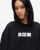 Karl Lagerfeld Oversized Logo Black Φούτερ Με Κουκούλα