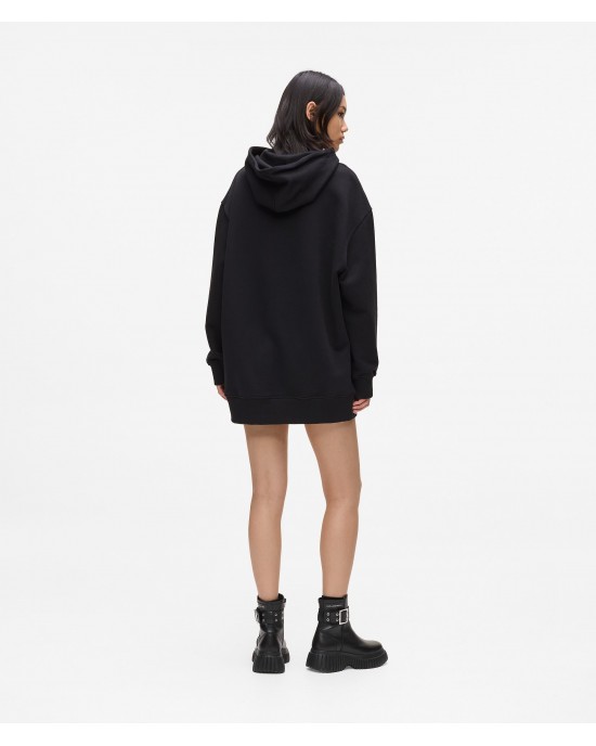 Karl Lagerfeld Oversized Logo Black Φούτερ Με Κουκούλα