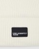 Karl Lagerfeld Logo Patch Long Off White Σκούφος