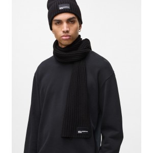 Karl Lagerfeld Logo Patch Black Κασκόλ