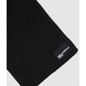 Karl Lagerfeld Logo Patch Black Κασκόλ