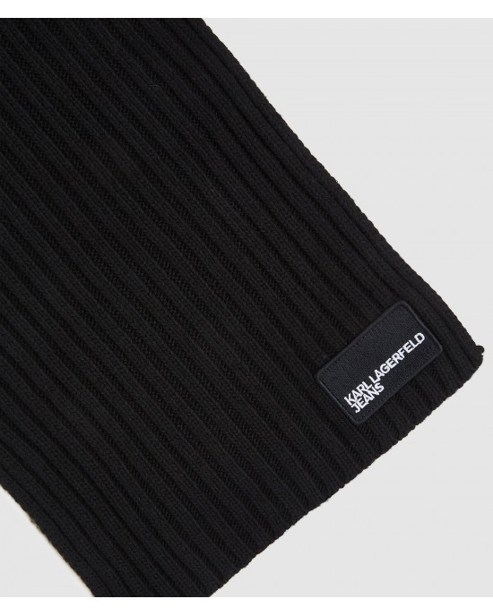 Karl Lagerfeld Logo Patch Black Κασκόλ Karl Lagerfeld Logo Patch Black Κασκόλ