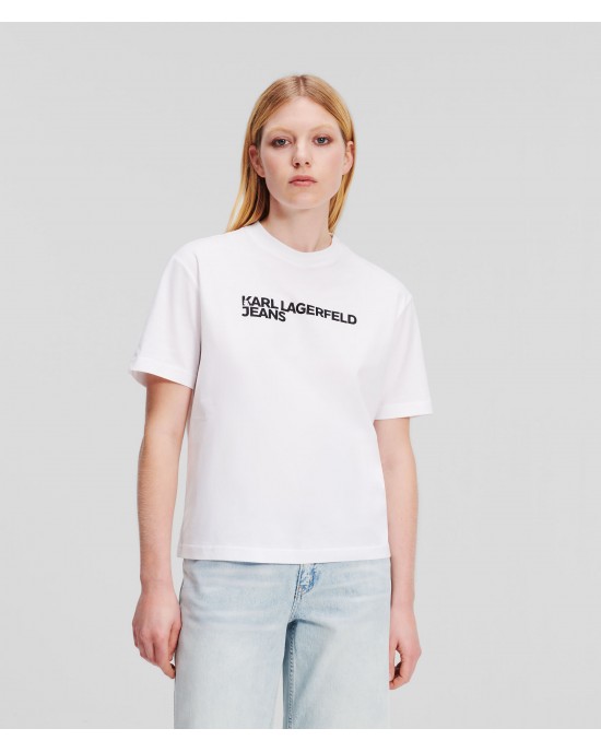 Karl Lagerfeld Logo T-shirt Regular White Μπλούζα