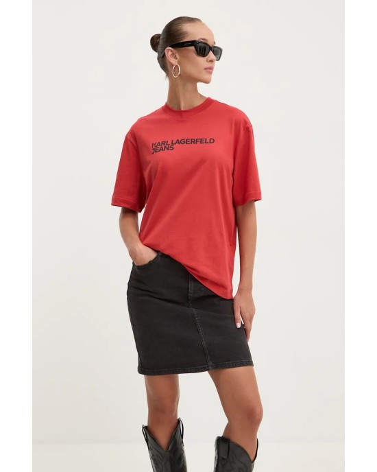 Karl Lagerfeld Logo T-shirt Regular Pompeian Red Μπλούζα