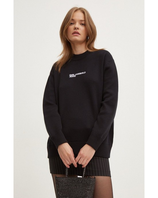 Karl Lagerfeld Relaxed Logo Black Πουλόβερ