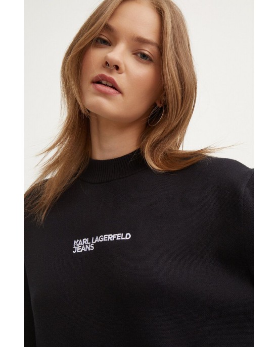 Karl Lagerfeld Relaxed Logo Black Πουλόβερ