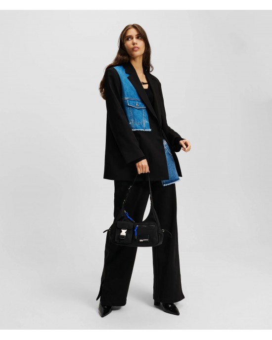 Karl Lagerfeld Fabric Mix Black/Washed Blue Παντελόνι